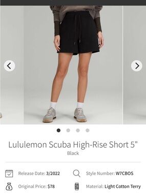 lululemon athletica Scuba High-Rise Shorts 5" - Black
